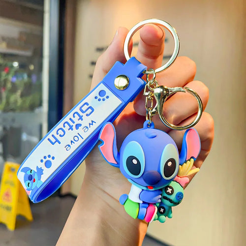 Anime Disney Keychain Mickey Minnie Lilo Stitch