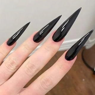  Glamourous Black Stiletto Press-Ons cashymart