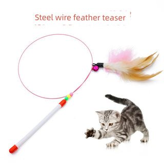  Bite-Resistant Cat Teaser with Bell cashymart