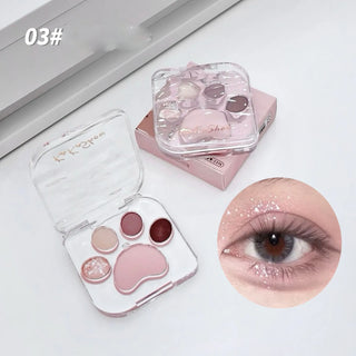 Cat Paw Shape Eye Shadow Palette 5 Colors cashymart