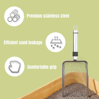  Ergonomic Stainless Steel Cat Litter Scoop cashymart