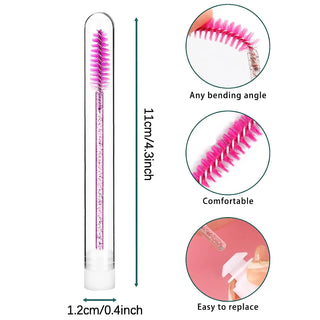  Eyelash Brush Tubes Reusable Makeup Wands cashymart