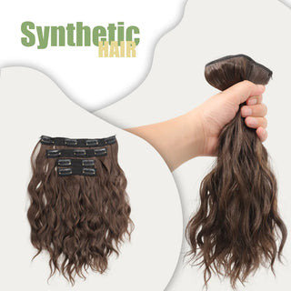  Short Honey Gold Wavy Hair Extensions Set cashymart