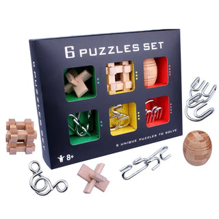  Wooden and Metal Brain Teaser Puzzle cashymart