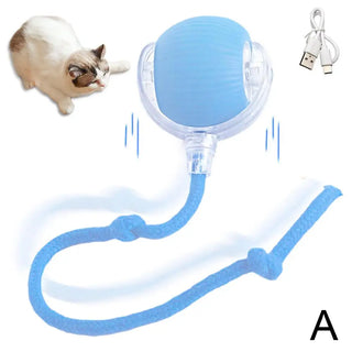  Rechargeable Smart Cat Toy Ball with Faux Tail and Auto Play Features cashymart