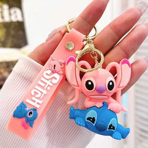 Anime Disney Keychain Mickey Minnie Lilo Stitch