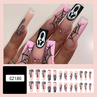  Ghostly Almond Halloween Nail Art cashymart