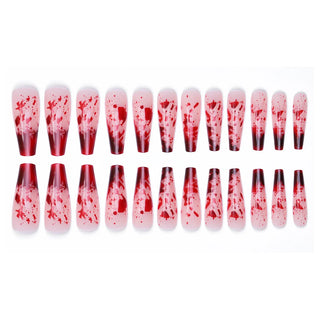  24Pcs Spooky Blood Drop Fake Nails cashymart