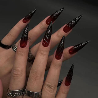  Bloodlust Glam: 24PCS Chilling Press-On Nails cashymart