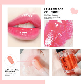  Hot Clear 6ml Crystal Jelly Lip Oil Plumper Gloss Makeup cashymart