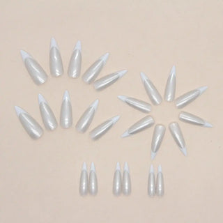  24pcs Long Stiletto French Fake Nails cashymart