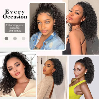  Synthetic Drawstring Ponytail Extension 18 Inch Afro Curly Fluffy Hairpiece cashymart