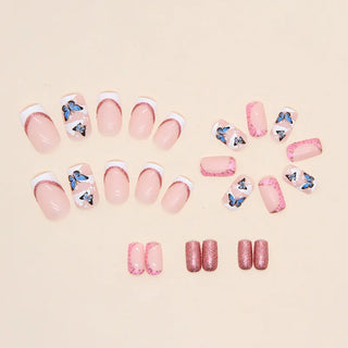  Butterfly Blossom Square Press-On Nails cashymart