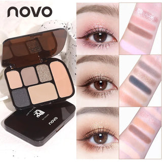  6 Color Earth Tone Eyeshadow Palette Waterproof cashymart