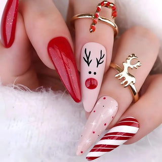  Holiday Glam Green Deer Nail Set cashymart