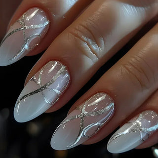 24 Pcs Matte Almond False Nails Set