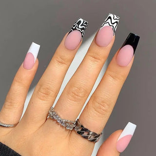  Glam Pink Cow Coffin Nails cashymart