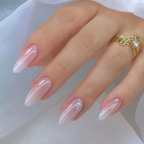 24Pcs Long Almond False Nails Set DIY Manicure