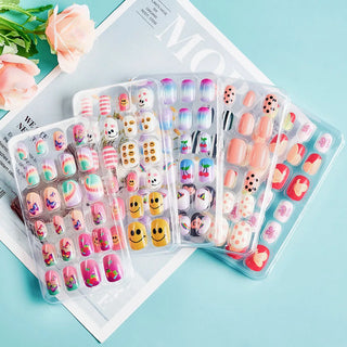  Children Press On Nails 24 Pcs Cute Fake Nails cashymart