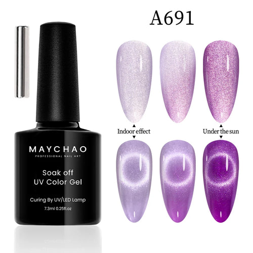 Maychao 12ml Cat Eye Gel Nail Polish Rainbow Effect