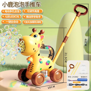  Bubble Machine Outdoor Hand Pushed Electric Toy Gift cashymart