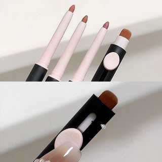  Double Head Lipliner Pencil with Brush Waterproof Lipstick cashymart