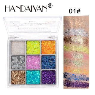  Mini 9-Color Glitter Eyeshadow Palette cashymart