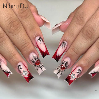  24Pcs Heavy Metal Halloween Press-On Nails cashymart