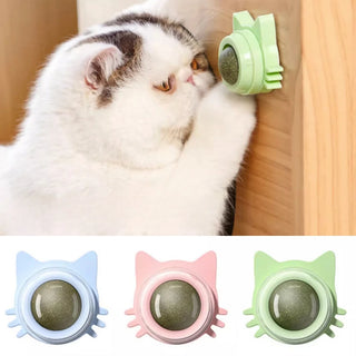  Rotating Catnip Delight: Self-Elevating Mint Ball Toy cashymart