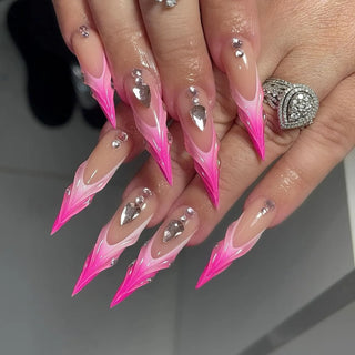  Glamorous Rhinestone Stiletto Press-On Nails cashymart