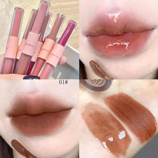  1PC Double Head Waterproof Lip Gloss Matte Velvet Lipgloss cashymart