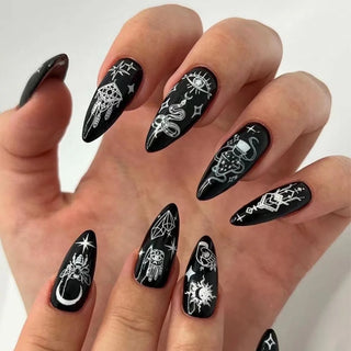  Glamorous Black Almond Stiletto Nails cashymart