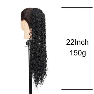  Synthetic 22 Inch Kinky Curly Ponytail Clip In cashymart
