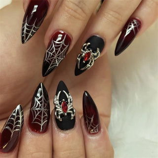  24Pcs Heavy Metal Halloween Press-On Nails cashymart