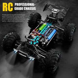  High-Speed 4WD Off-Road RC Monster Truck with LED Lights - 50KM/H cashymart