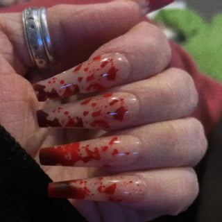  Bloodlust Glam: 24PCS Chilling Press-On Nails cashymart