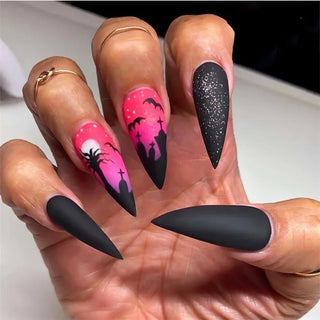  24 Spooktacular Press-On Nails cashymart