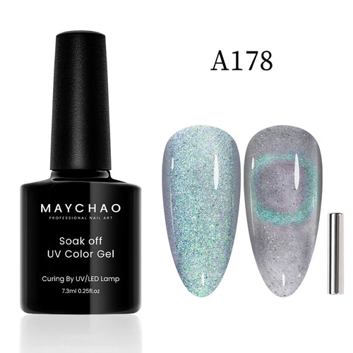 Maychao 12ml Cat Eye Gel Nail Polish Rainbow Effect