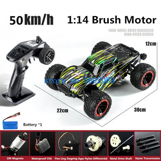  High-Speed 1:14 Brushless 4WD RC Drift Truck - 80KM/H Off-Road Adventure cashymart