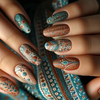 24 Pcs Matte Almond False Nails Set