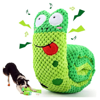  Interactive Plush Dog Puzzle Feeder Toy with Squeak and Sound cashymart