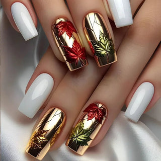 24pcs Flower Design Press On Nails Set