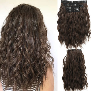  Short Honey Gold Wavy Hair Extensions Set cashymart