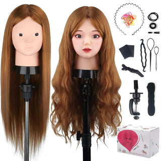 80 Percent Real Hair Doll Head For Styling
