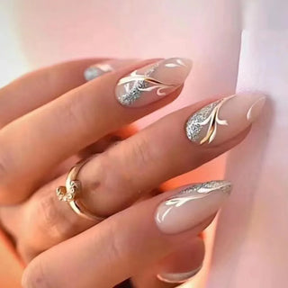 24 Pcs Matte Almond False Nails Set