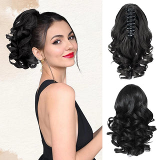  Black Hair Extensions Ponytail 10 Inch Claw Clip cashymart