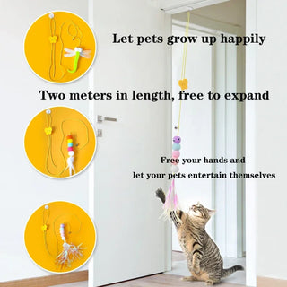  Interactive Caterpillar & Dragonfly Cat Toy with Rebound Bell cashymart