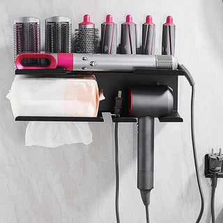 Hair Dryer Holder with storage rack Wall Mounted