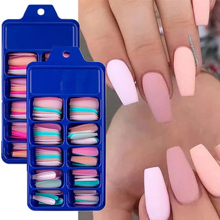  100pcs Matte Coffin False Nails cashymart