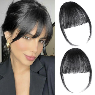  Synthetic Clip In Bangs Extensions Natural Black cashymart